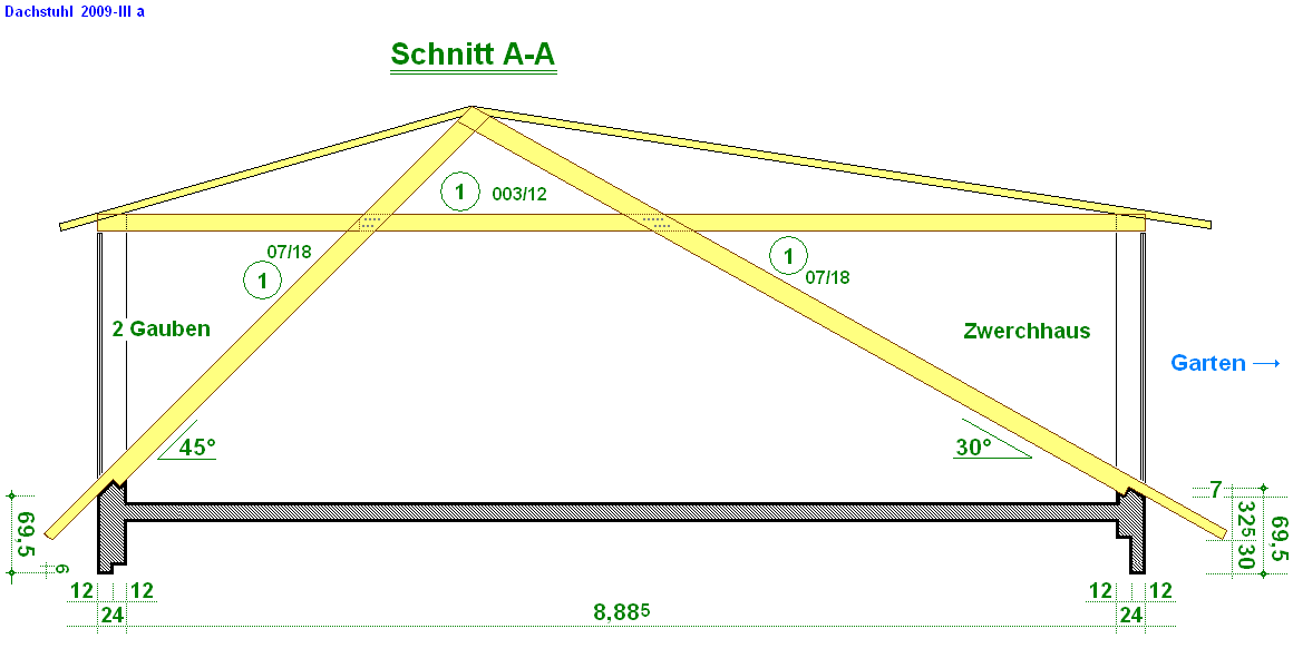 Siriusweg 20: Planung des Dachstuhls (2009a)